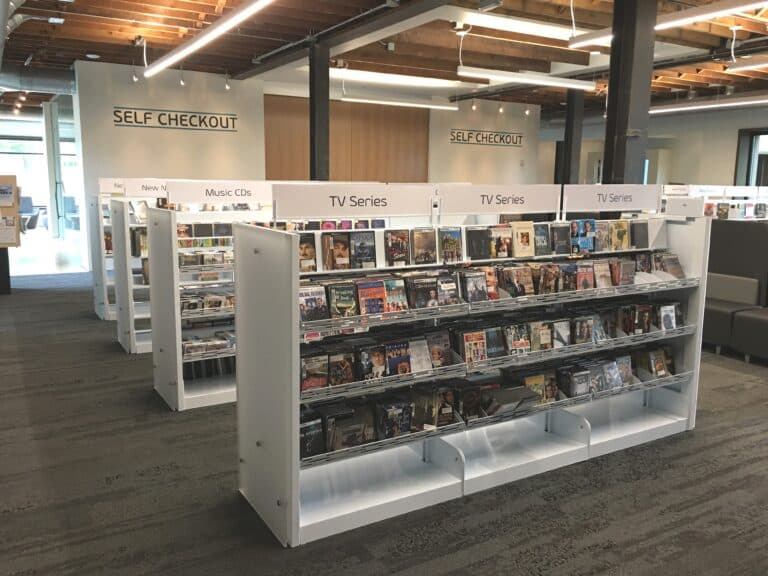 dvd shelving with acrylic eps, musser