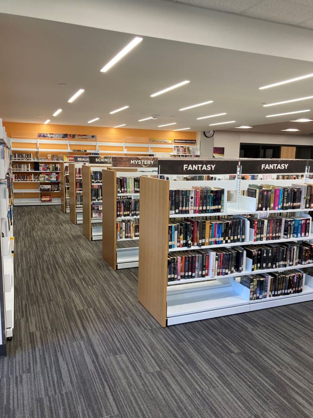 standard fiction shelving, prairie high school (2) low res