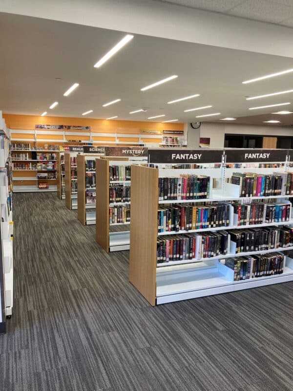 standard fiction shelving, prairie high school (2) low res