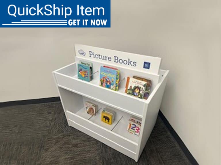 double faced white wood browse bin Quickship