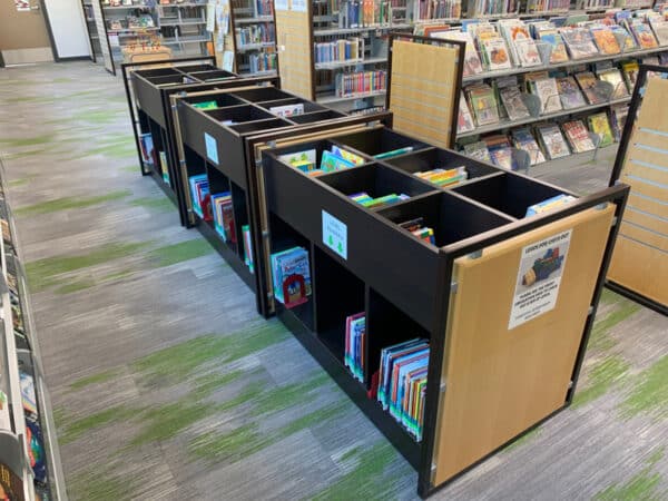 custom double-faced black browse bins