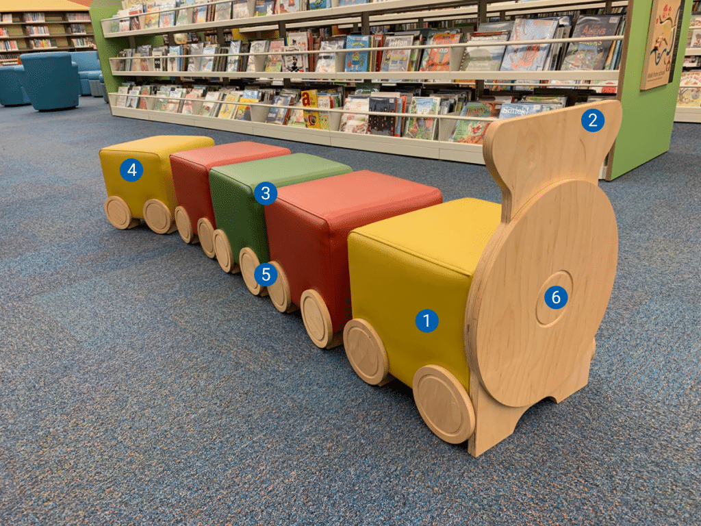 soft seating ottoman train from Thomas Ford