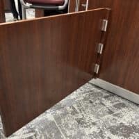 Oregon City Circulation Service and Staff Desk with swing gate and two height adjustable sections.