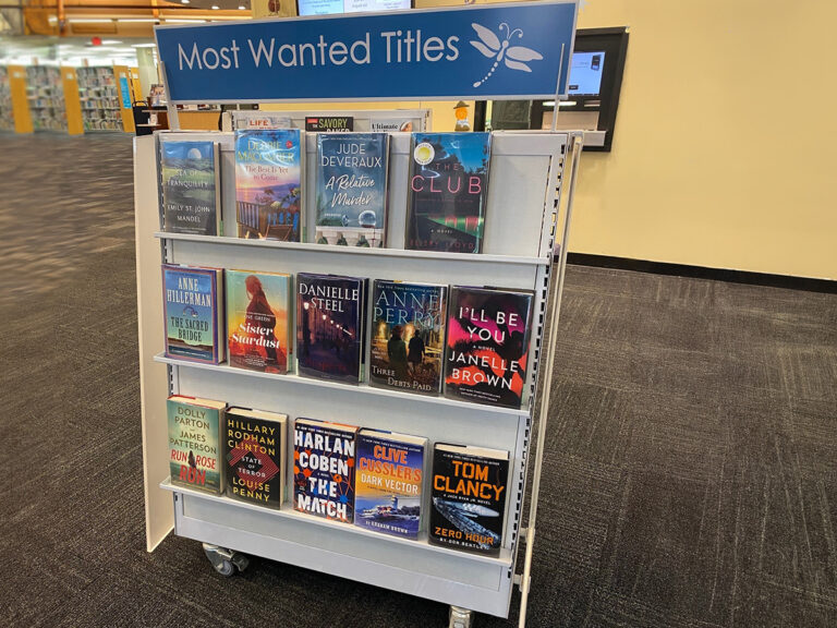 Mobile display shelving with signage
