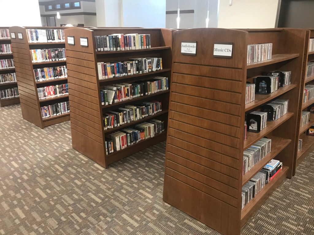 A-frame wood shelving