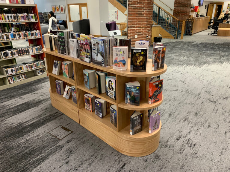 Custom wood display shelving Des Moines