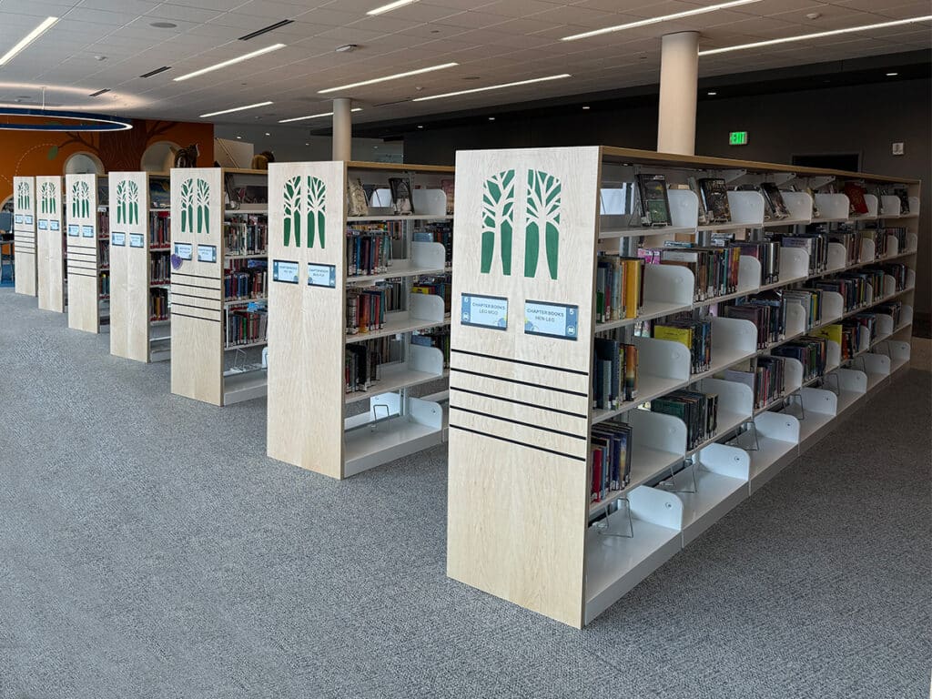 Oregon Public Library Juvenile double sided with inscribed design end panels arboretum series forest