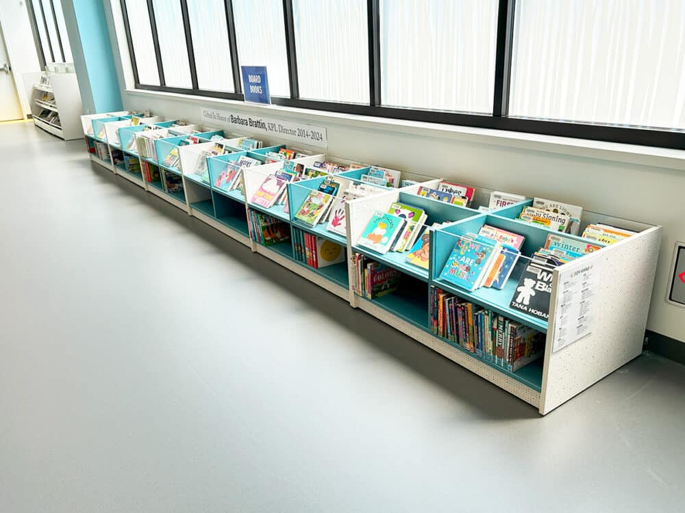 Kenosha Book Bin Shelving Library Furniture International   Kenosha Uptown 2024 QT 3850 Custom Browse Cubes 1000x750 