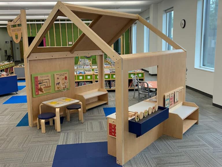 Ames PL Play Structure exterior with window box paddles and bench