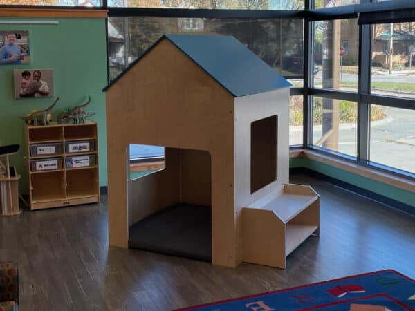 omaha library - washington branch play potting shed and workbench.