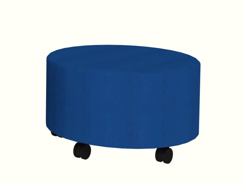 Full Time Round Ottoman 30" in Silverweave Cobalt