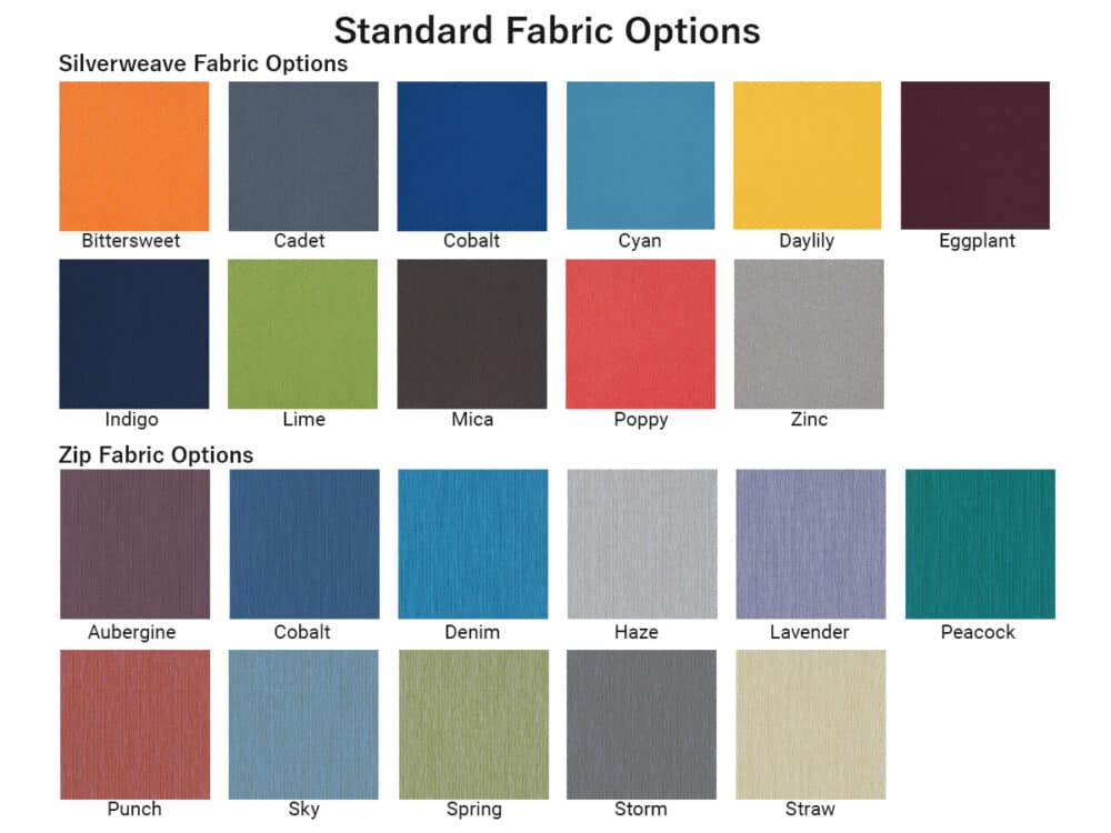 standard fabric color options