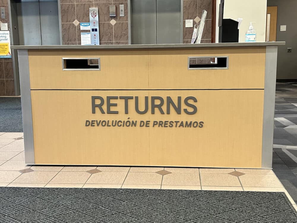 Palatine custom indoor book drop