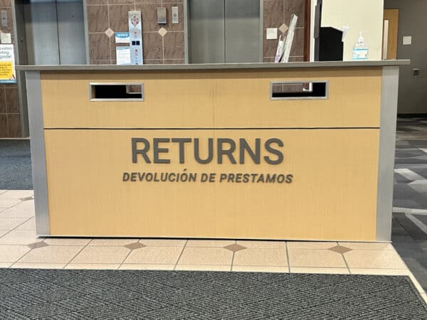 Palatine custom indoor book drop