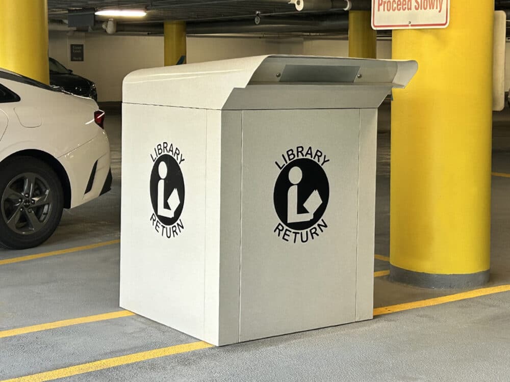 Outdoor drive-up book drop