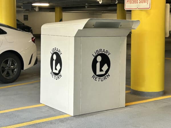 Outdoor drive-up book drop