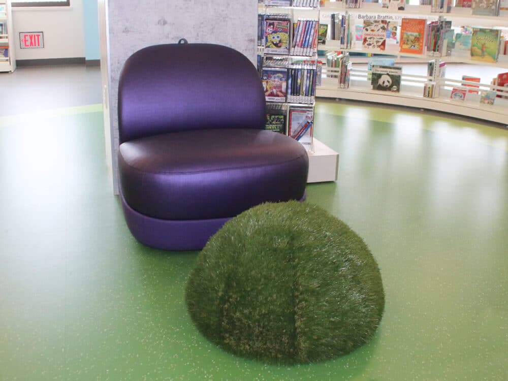 Kenosha Bernhardt Mobile Lounge Chair & NoraNivel Grassy Ottoman