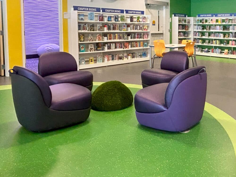Kenosha Bernhardt Mobile Lounge Chair & NoraNivel Grassy Ottoman