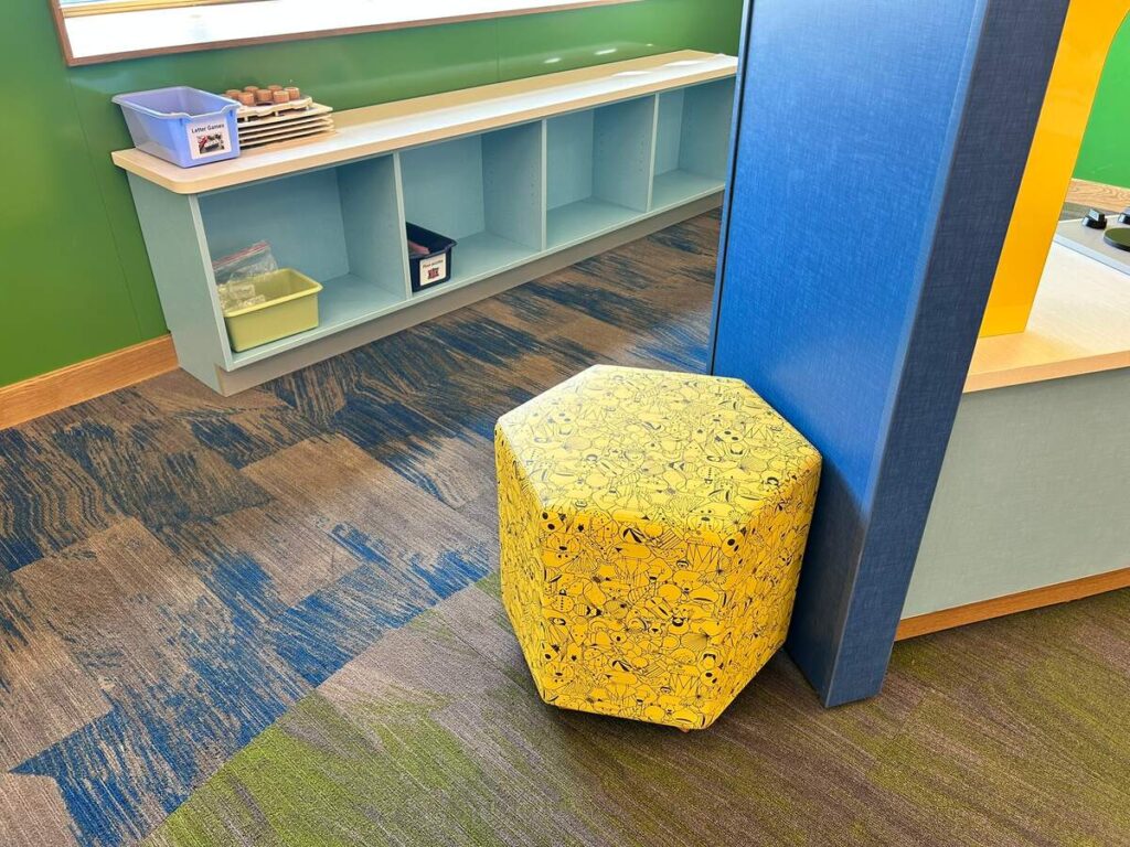 Tinley Park Public Library Children's play area ottoman