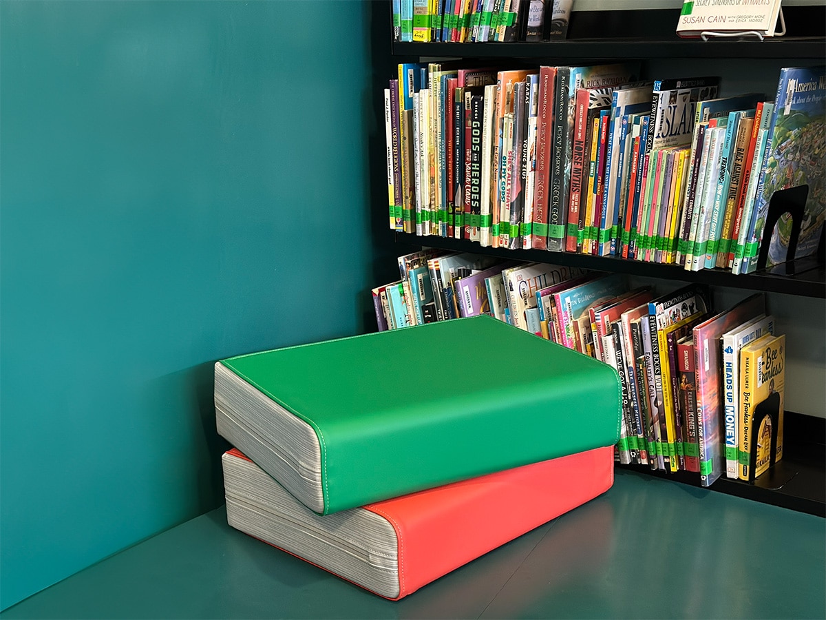 Book Cushions - assorted sizes and colors.