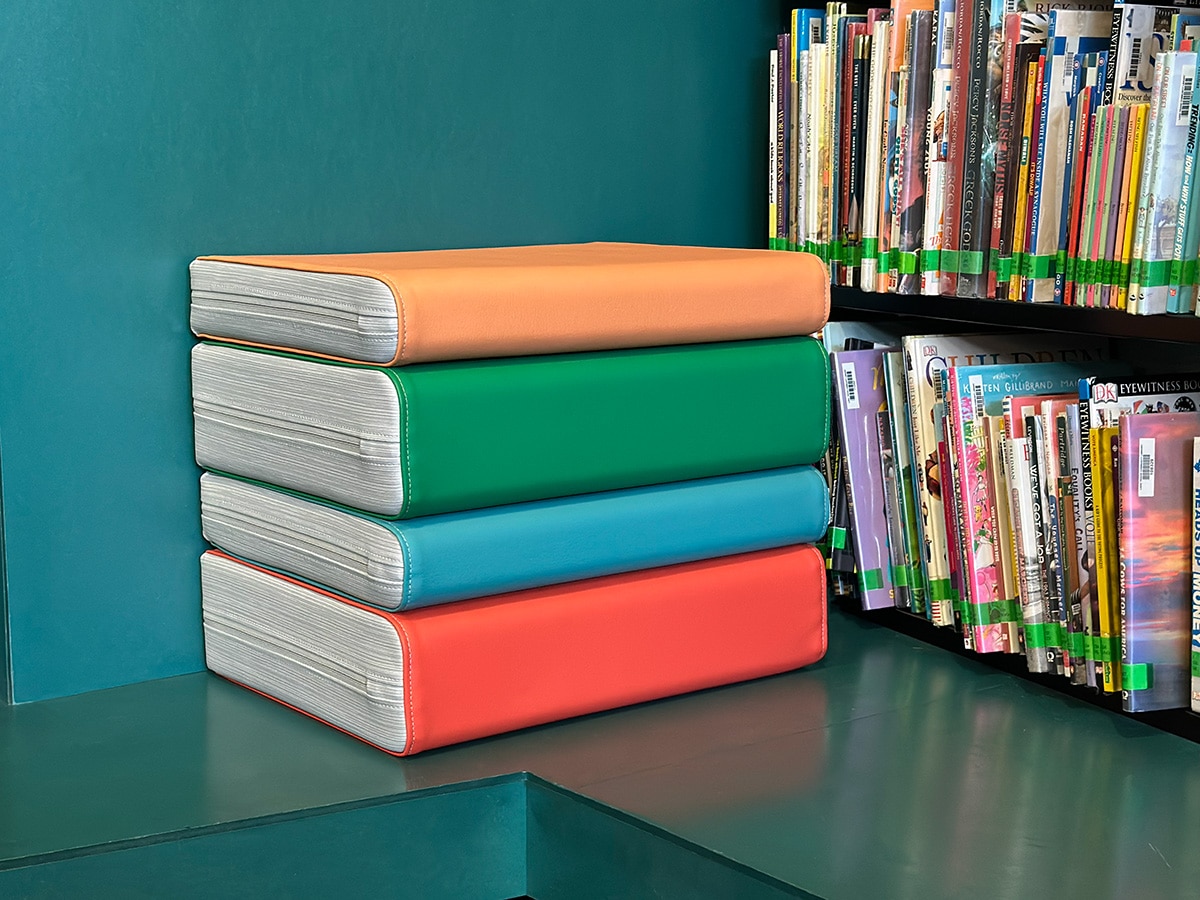 Book Cushions - assorted sizes and colors.