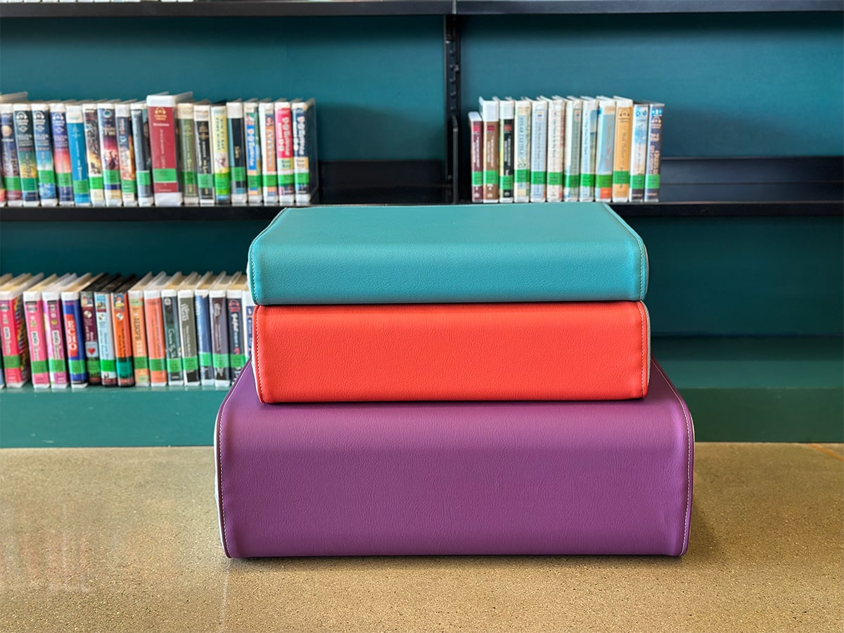 Book Cushions - assorted sizes and colors.