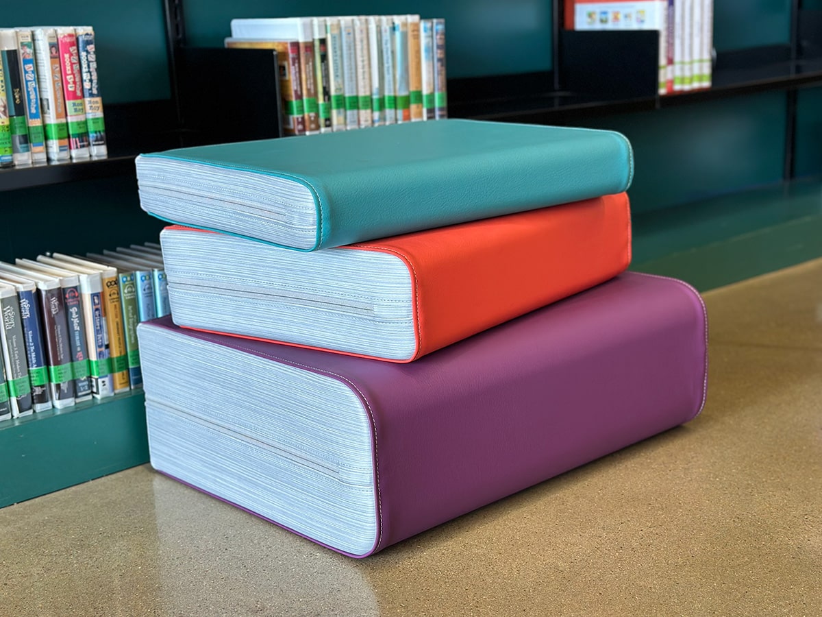 Book Cushions - assorted sizes and colors.