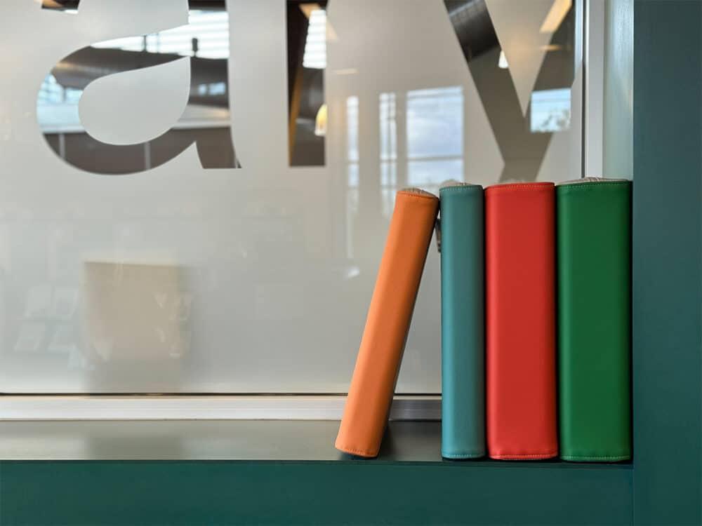 Book Cushions - assorted sizes and colors.