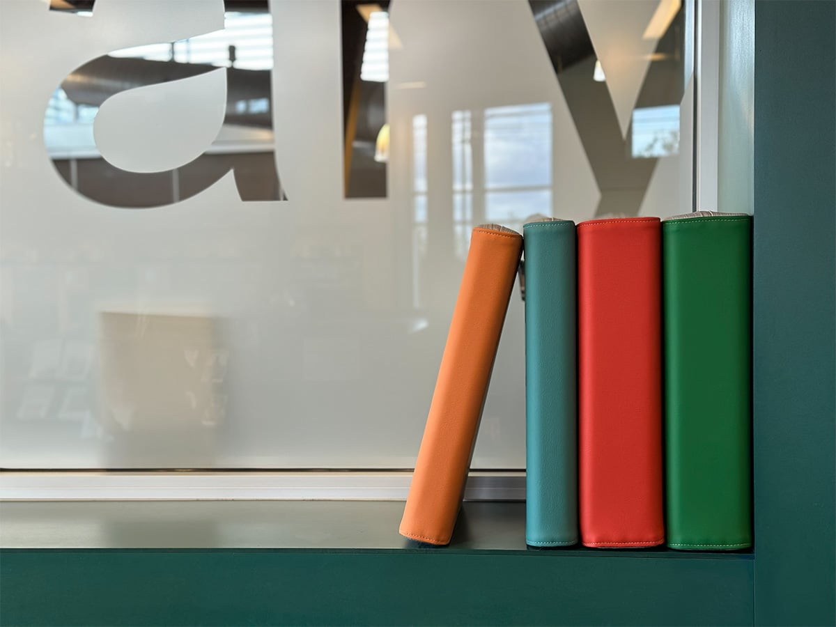 Book Cushions - assorted sizes and colors.